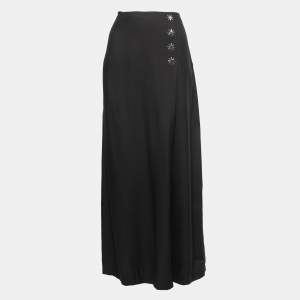 Love Moschino Black Rayon Maxi Skirt M
