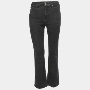 Love Moschino Black Washed Denim Cropped Jeans S Waist 27"