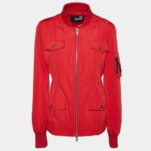 Love Moschino Red Zip Up Bomber Jacket M