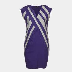 Love Moschino Purple Poplin Braided Detail Shift Dress M