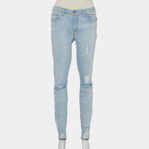 Lovers + Friends Blue Light Wash Denim Distressed Skinny Jeans M