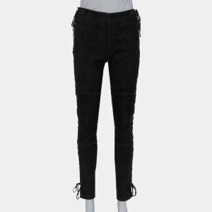LPA Black Suede Side Lace Up Detail Pants M
