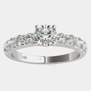 14K White Gold Solitaire Natural Diamond Engagement Ring (1.00 Ctw) US 7