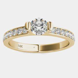 14K Yellow Gold Natural Diamond Engagement Ring (2/3 Ctw) EU 48