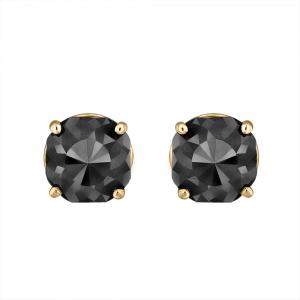 14K Yellow Gold Black Stone Stud Earrings (Appox 4.00 cts)