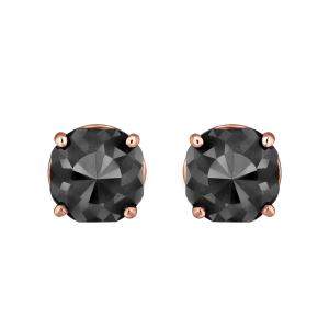 14K Rose Gold Black Stone Stud Earrings (Appox 4.00 cts)