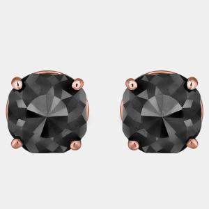 14K Rose Gold Black Stone Stud Earrings (Appox 5.00 cts)