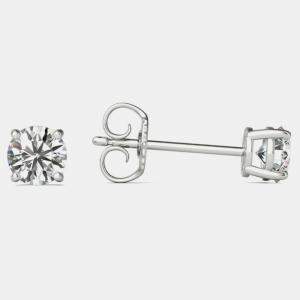 Pre Owned 14K Hypoallergenic White Gold Solitaire Natural Diamond Stud Earrings (1/2 Ctw)