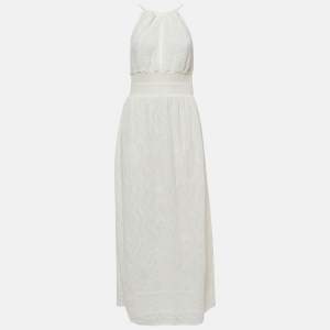 M Missoni White Patterned Knit Sleeveless Midi Dress M
