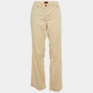 M Missoni Denim Light Beige Cotton Straight Fit Trousers L/Waist 35"