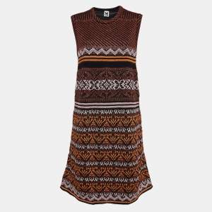 Pre Owned M Missoni Multicolor Patterned Lurex Knit Midi Dress L