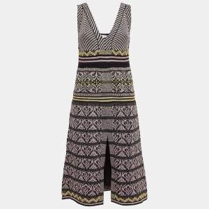 Pre Owned M Missoni Multicolor Patterned Lurex Knit Sleeveless Midi Dress M
