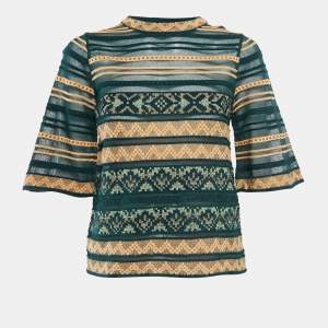 M Missoni Green Patterned Knit Top S