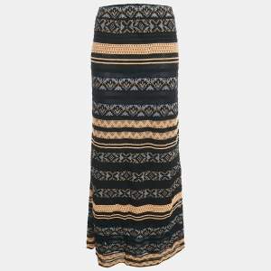M Missoni Black Patterned Knit Maxi Skirt M