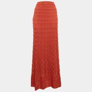 M Missoni Brown Patterned Knit Maxi Skirt S