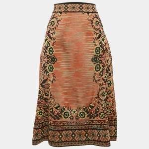 M Missoni Multicolor Patterned Knit Wool Blend Midi Skirt S
