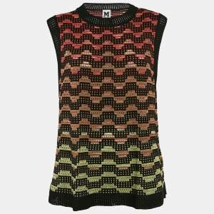 M Missoni Black/Green Patterned Knit Tank Top L