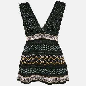 M Missoni Black Patterned Knit Sleeveless Top S