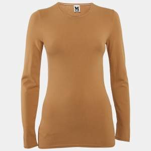 M Missoni Beige Stretch Knit Crewneck Sweatshirt M