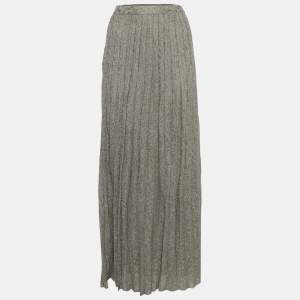 M Missoni Grey Lurex Knit Maxi Skirt S
