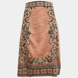 M Missoni Beige/Black Floral Knit Midi Skirt M