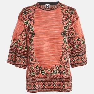 M Missoni Pink Floral Patterned Knit Top L