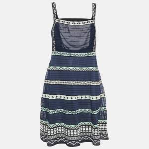 M Missoni Navy Patterned Knit Dress L
