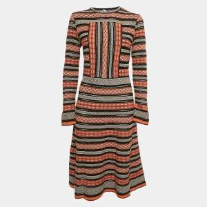 M Missoni Multicolor Patterned Knit Full Sleeve Midi Dress M