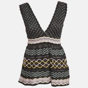 M Missoni Black Patterned Knit Sleeveless Sweater Top M