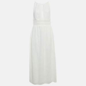 M Missoni White Patterned Knit Sleeveless Long Dress L