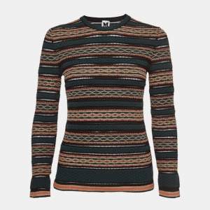 M Missoni Green Patterned Knit Long Sleeve Top S
