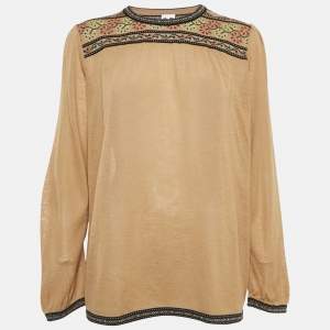 M Missoni Brown Wool Knit Long Sleeve Top L