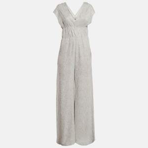 M Missoni Light Grey Patterned Lurex Knit Sleeveless Jumpsuit M