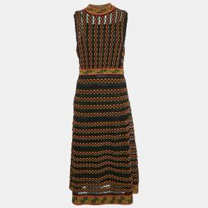 M Missoni Multicolor Patterned Knit Sleeveless Midi Dress M