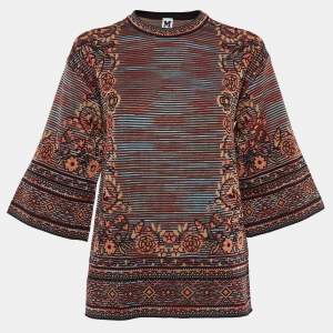 Pre Owned M Missoni Multicolor Patterned Knit Top M