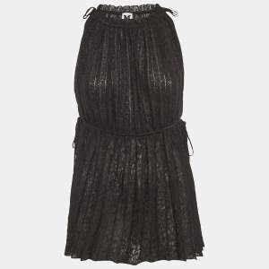 مملوكة مسبقًا M Missoni Black Lurex Knit Sleeveless Tunic Top L