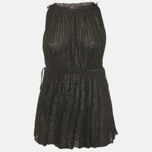 Pre Owned M Missoni Black Lurex Knit Sleeveless Tunic Top M