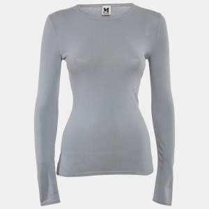 مملوكة مسبقًا M Missoni Grey Stretch Knit Crewneck Sweatshirt M