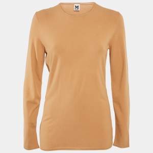 Pre Owned M Missoni Beige Stretch Knit Crewneck Sweatshirt M