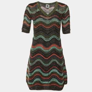 مملوكة مسبقًا M Missoni Multicolor Pattered Lurex Knit Mini Dress S 
