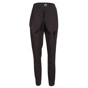 Pre Owned M Missoni Brown Drape Detail High Waist Pants M