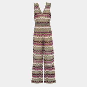 M Missoni Multicolor Lurex Knit Sleeveless Jumpsuit L (IT 44)
