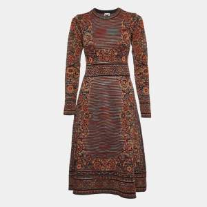 Pre Owned M Missoni Multicolor Patterned Knit Midi Dress S