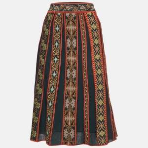 M Missoni Green Multicolor Patterned Midi Skirt L