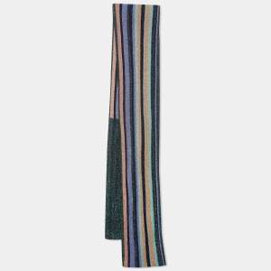 M Missoni Multicolor Striped Lurex Knit Scarf