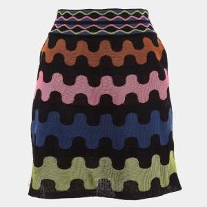 Pre Owned M Missoni Multicolor Patterned Knit Mini Skirt S