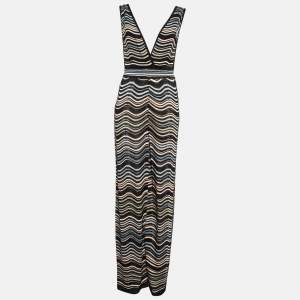 M Missoni Multicolor Patterned Lurex Knit Sleeveless Jumpsuit M