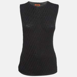 Pre Owned Missoni Black Textured Knit Tank Top M