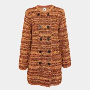 M Missoni Multicolor Tweed Double Breasted Long Jacket M