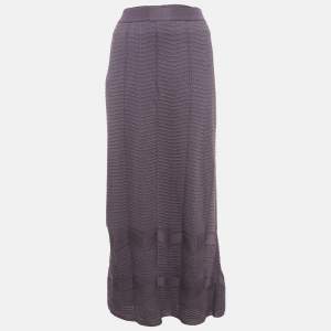 M Missoni Light Purple Chevron Pattern Knit Maxi Skirt S